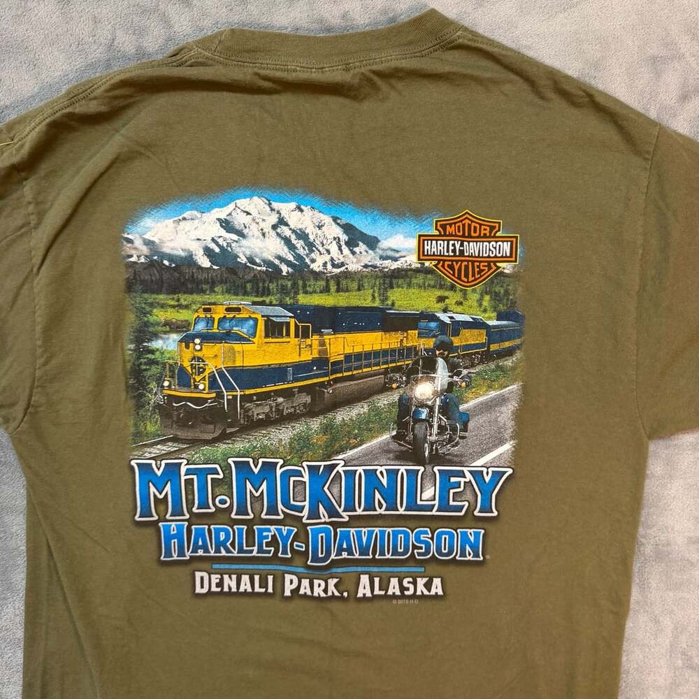 Harley Davidson Mt. McKinley Denali Park Alaska Graphic T-Shirt
